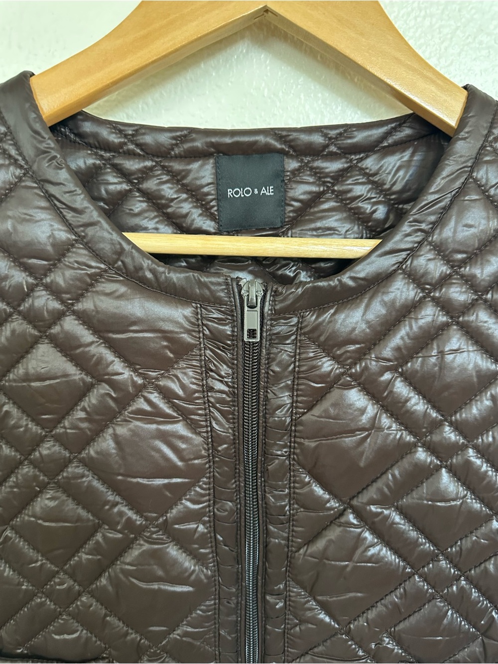 Brown Quilted Diamond Puffer Jacket